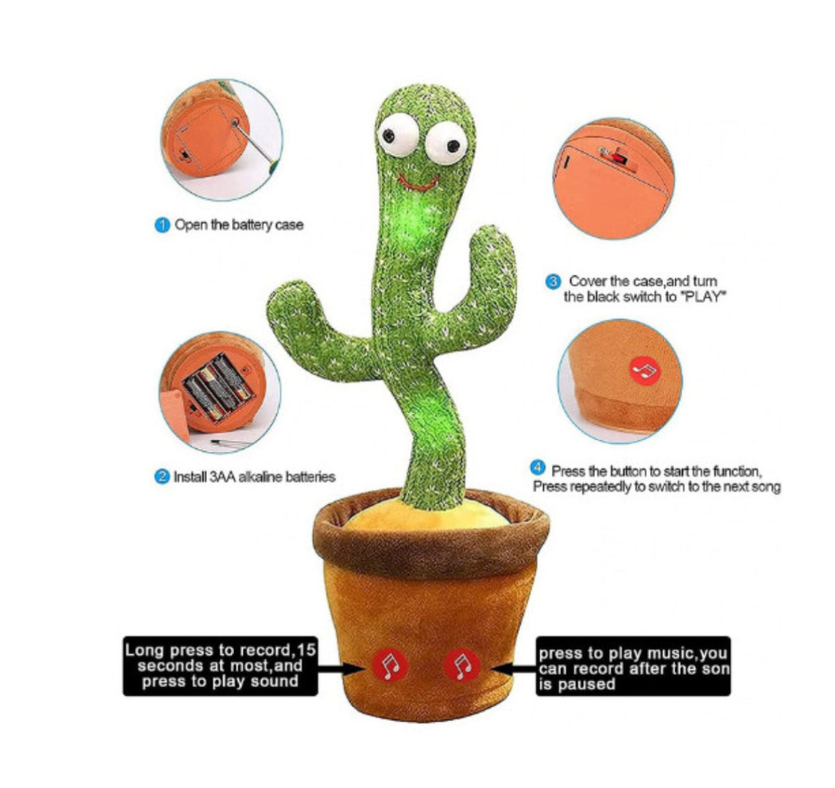 Singing and Dancing Cactus Plush Toy