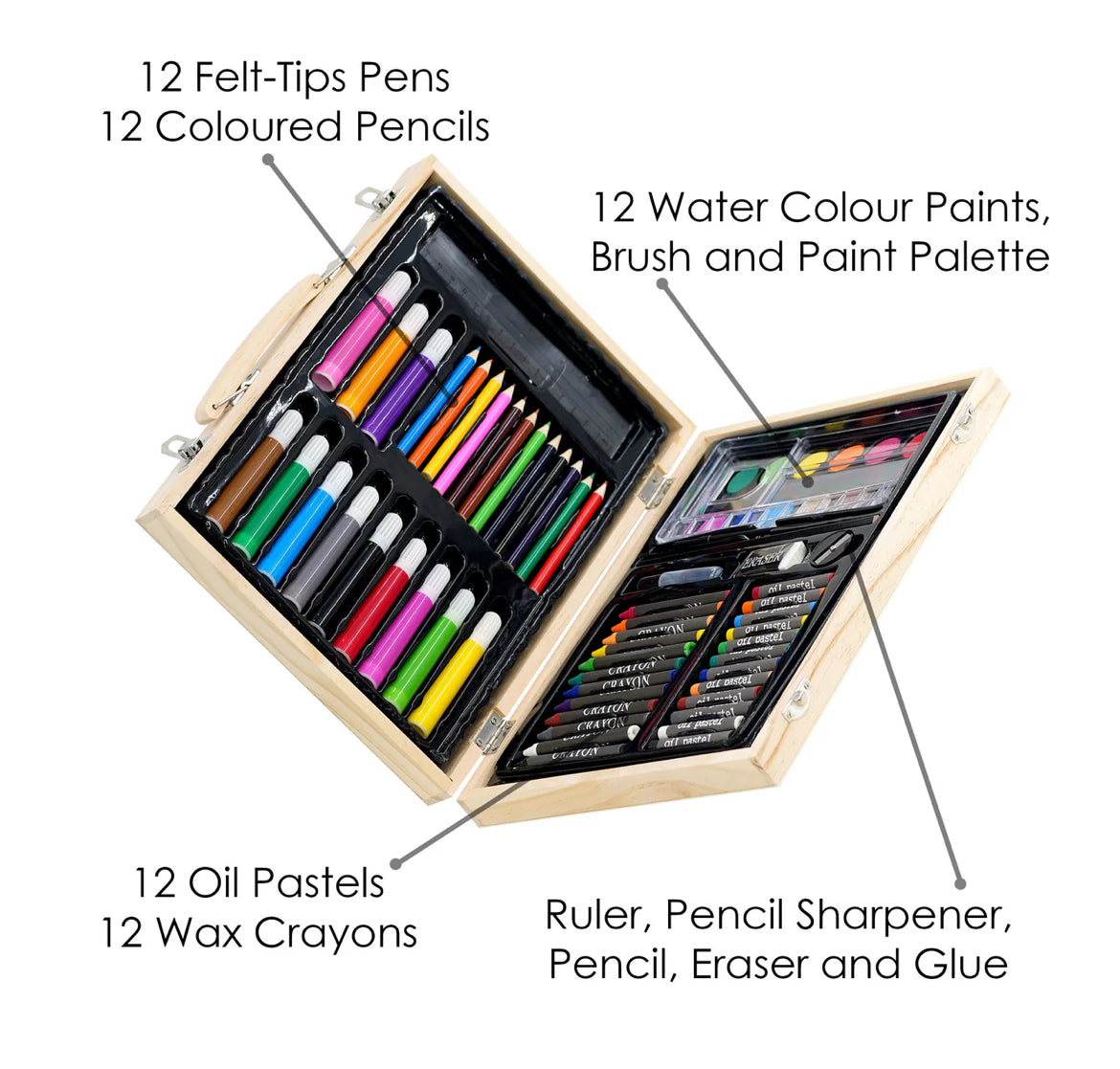 67 Pieces Art Set in a Wooden Case