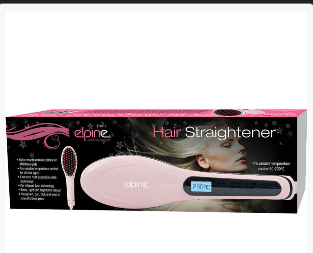 Hair Straightener Brush with LCD Screen