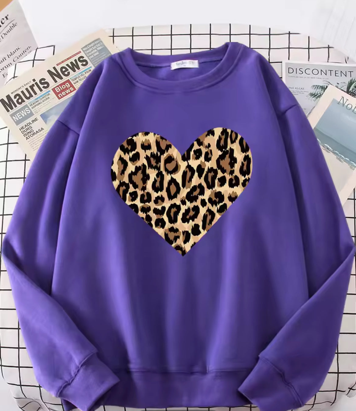 Women’s Leopard Print Heart Jumper 