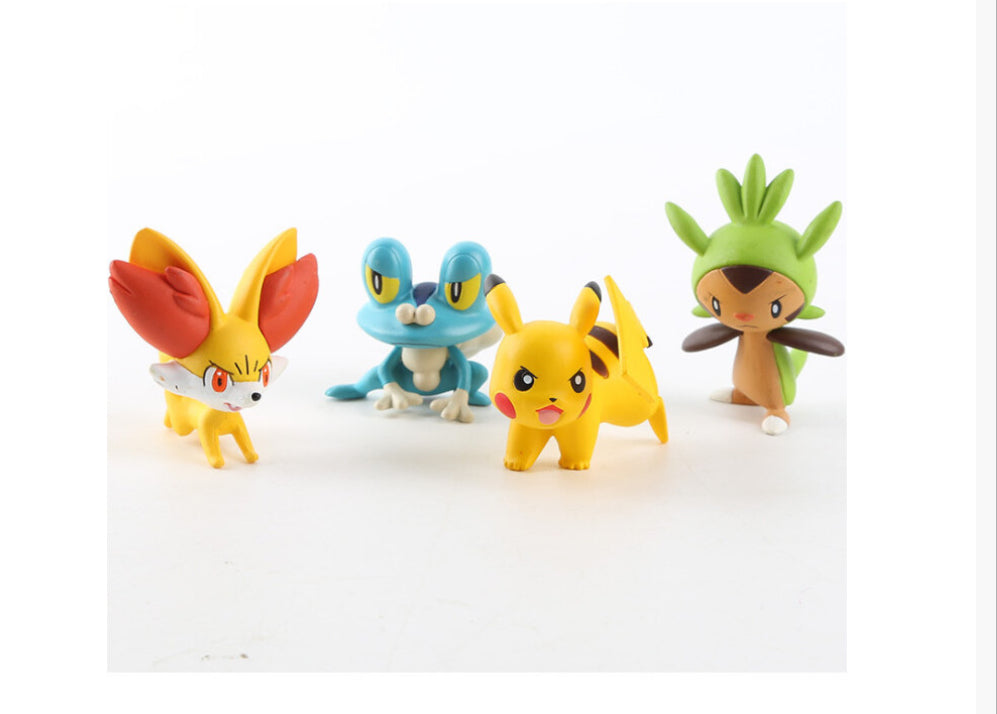 Pokemon 4 pieces set bouncing poke ball touch pop-up fighting toy