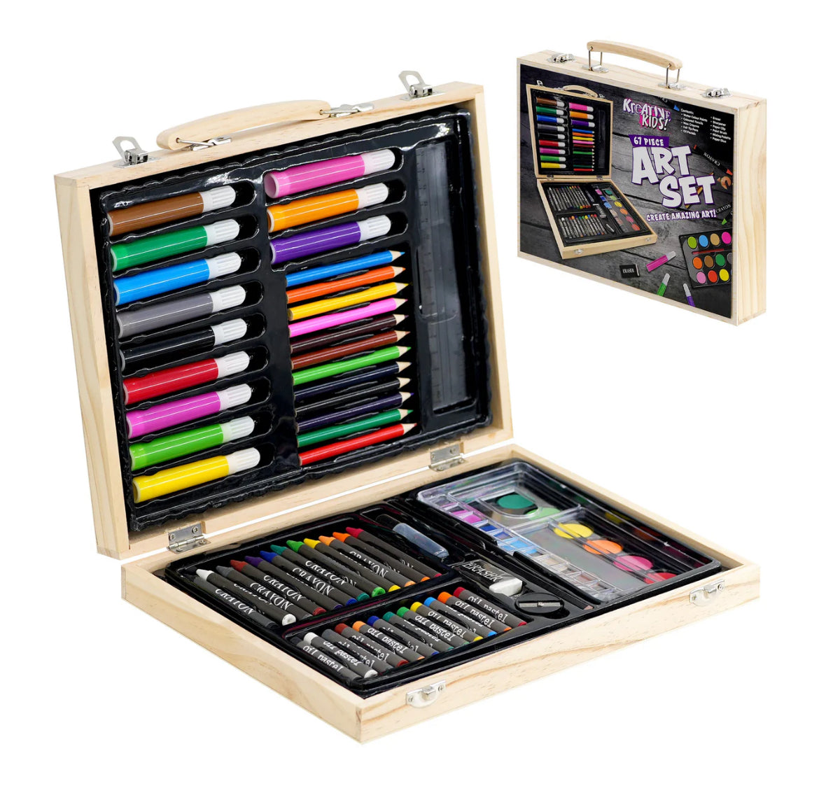 67 Pieces Art Set in a Wooden Case