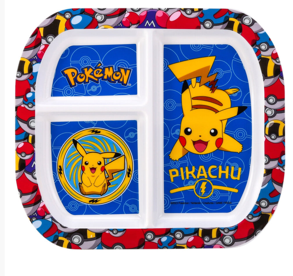Pokémon 3 Section Childrens Divided Breakfast Lunch Dinner Plate