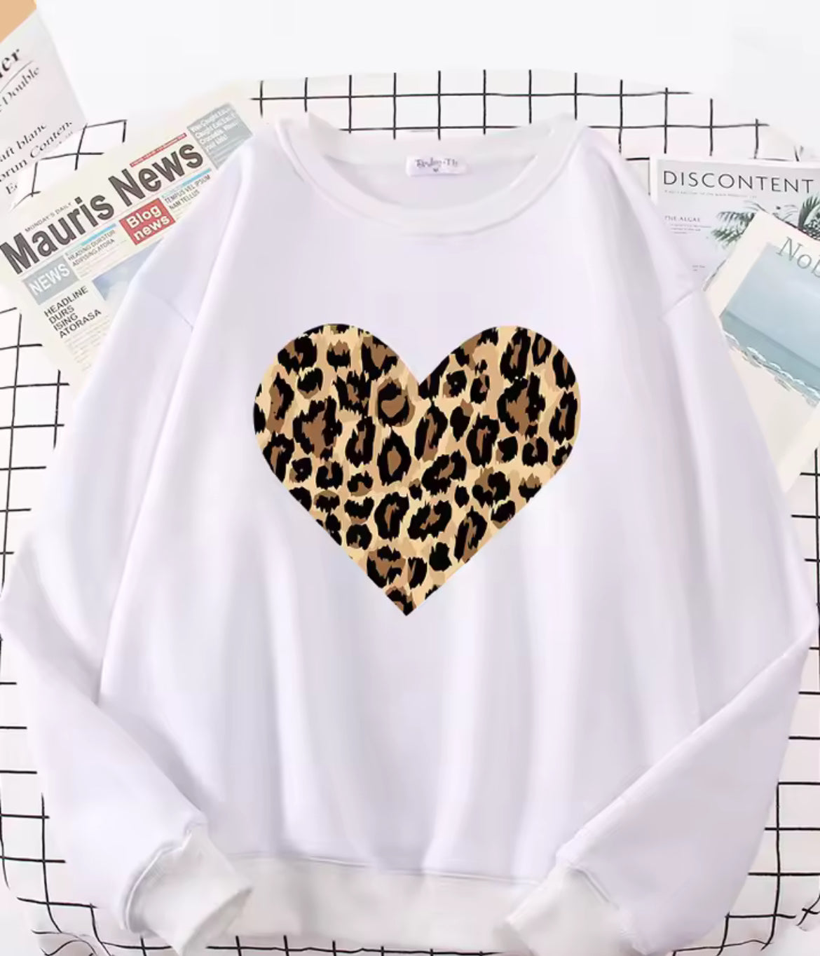 Women’s Leopard Print Heart Jumper 