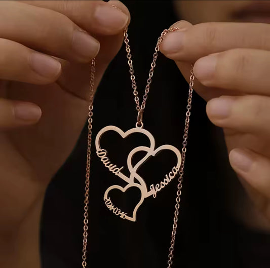 Personalised Heart Names Necklace