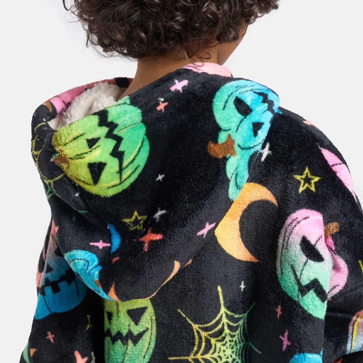Kids Neon Halloween ๐ Print Hoodie Blanket
