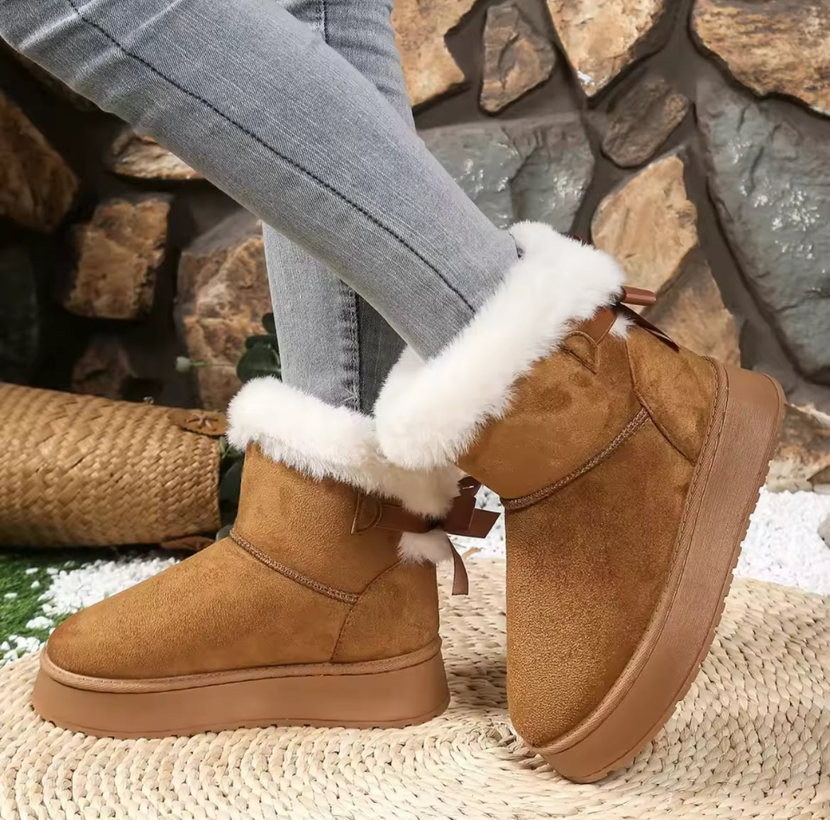 Women’s Fluffy Bow Boots