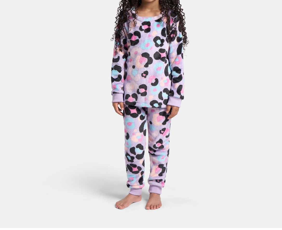 Girls Lepord Print PJS