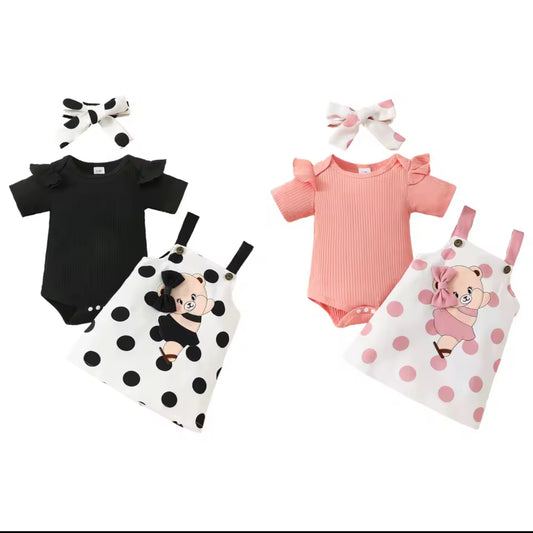 3Pc Baby Teddy Dress