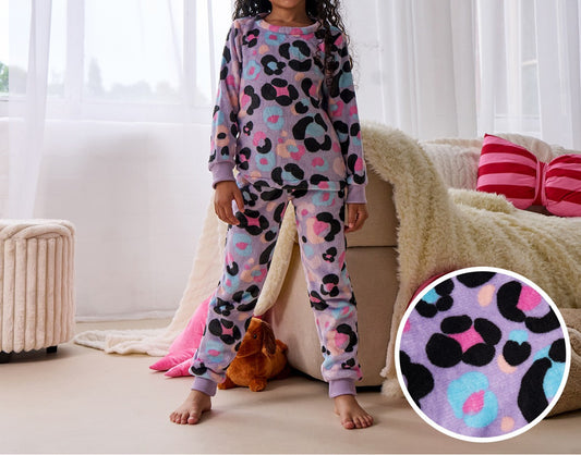 Girls Lepord Print PJS