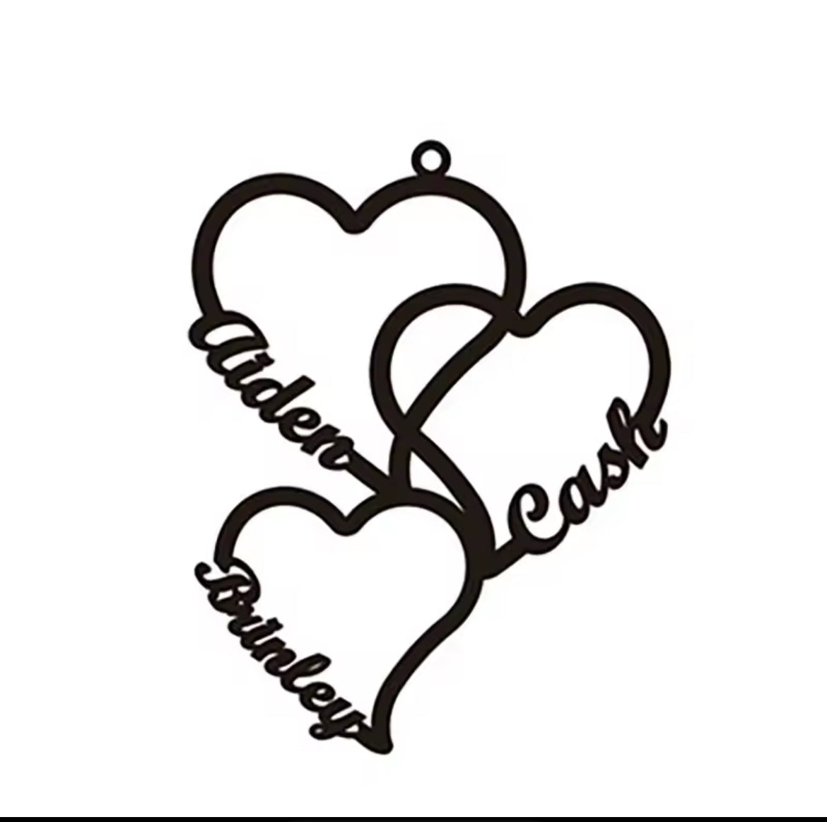 Personalised Heart Names Necklace