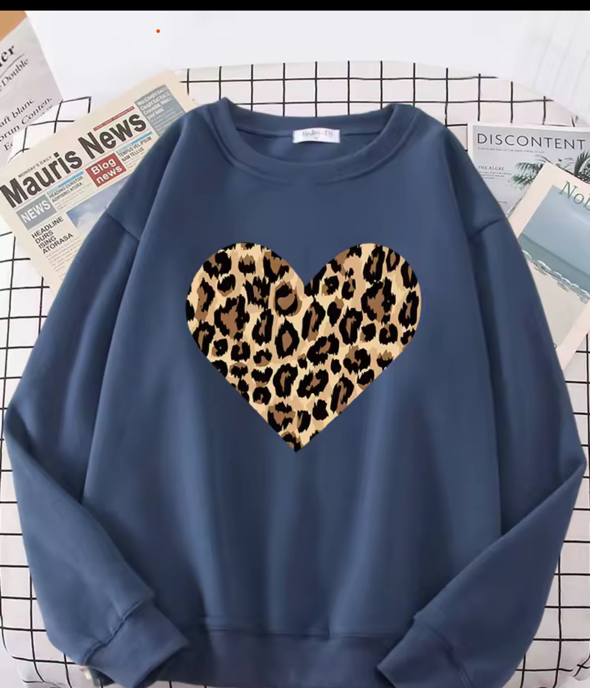 Women’s Leopard Print Heart Jumper 