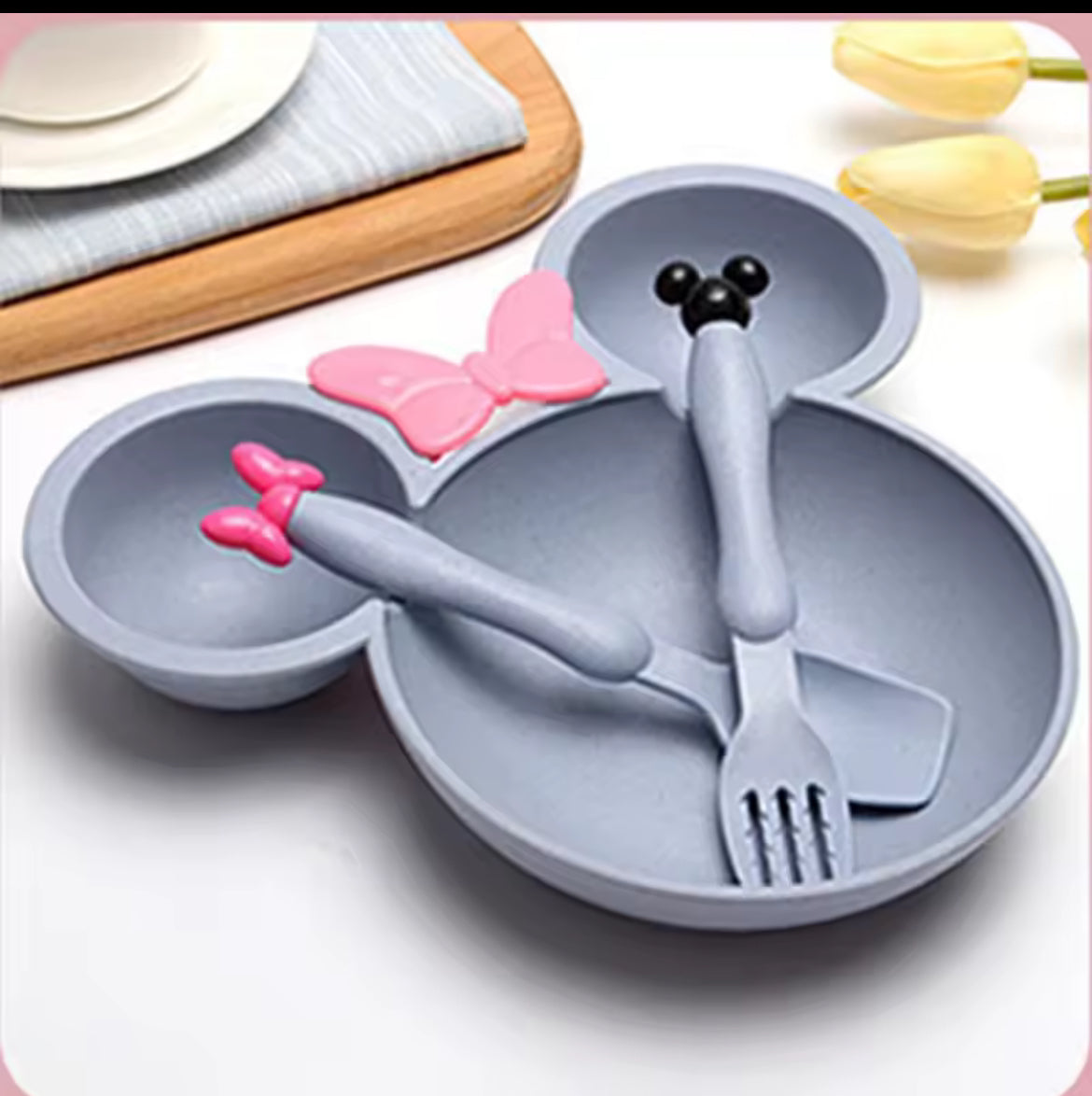 Mouse Plate & Fork Spoon Set