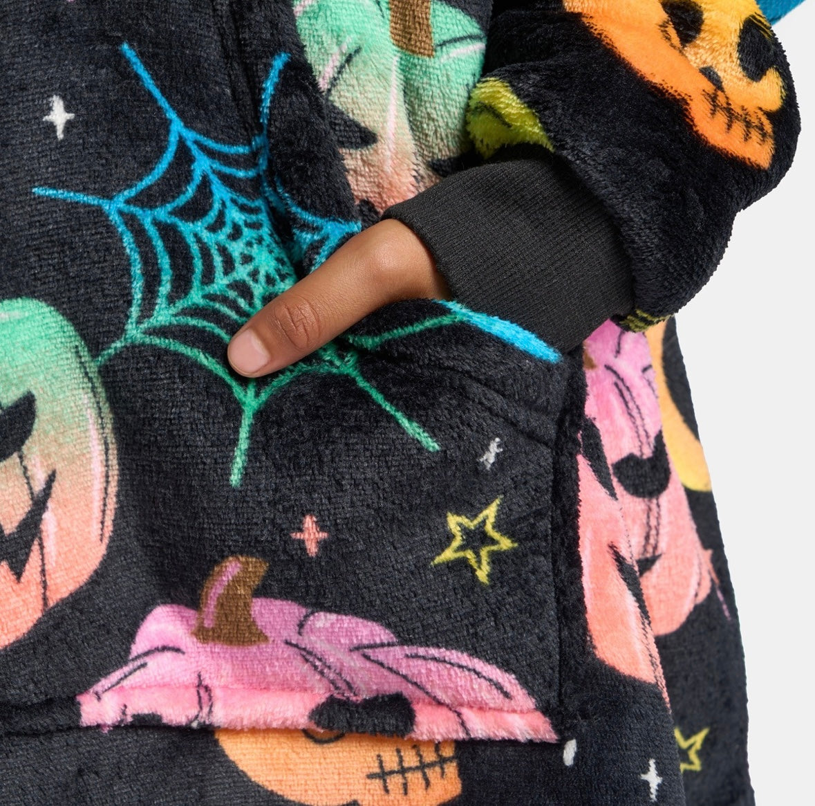 Kids Neon Halloween ๐ Print Hoodie Blanket