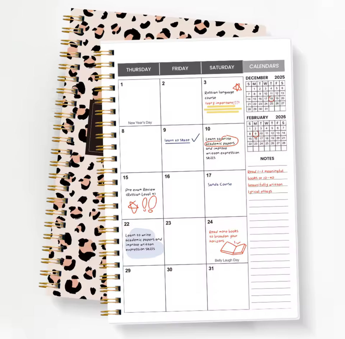 Leopard Print Monthly Planner