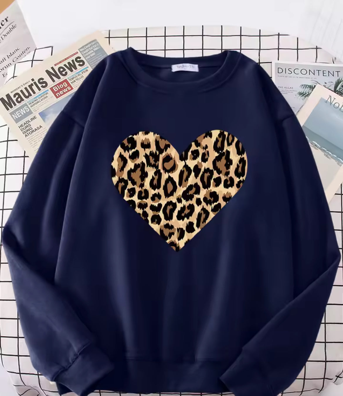 Women’s Leopard Print Heart Jumper 