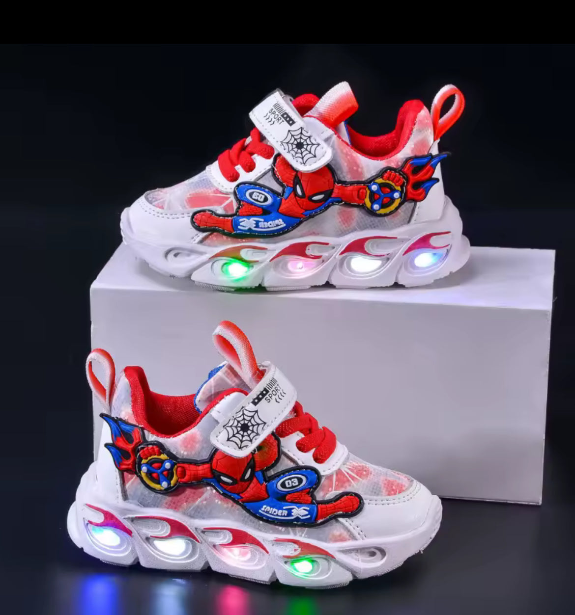 Boys Spider Light Up Tranniers