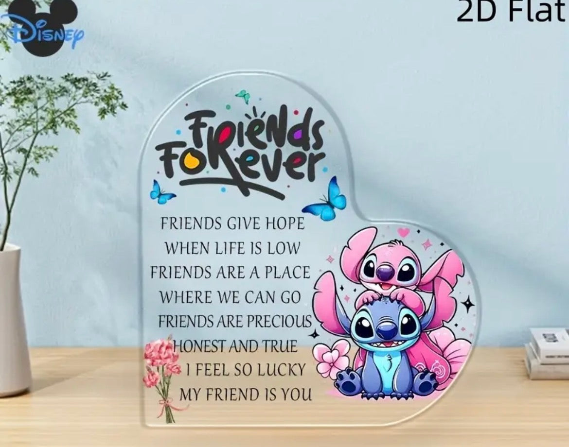 Alien Friends Forever Acrylic Heart