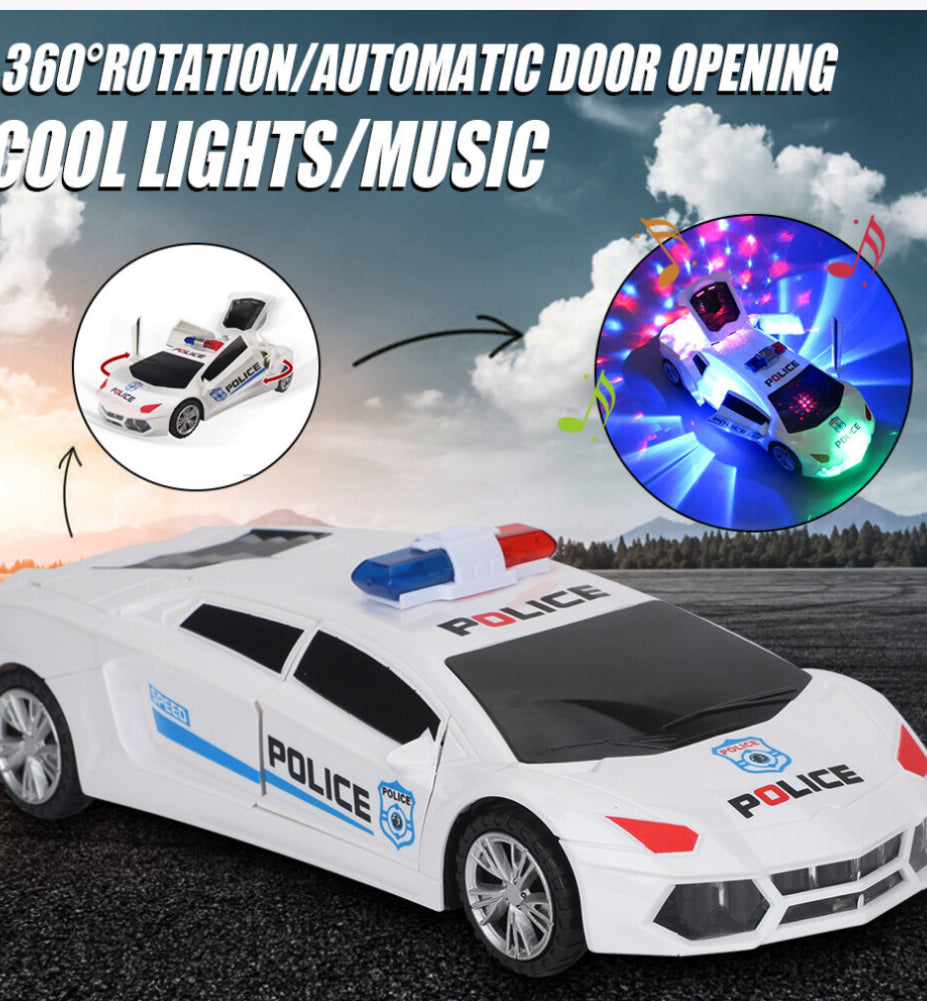 Electric Police Car Toys with LED Light & Music