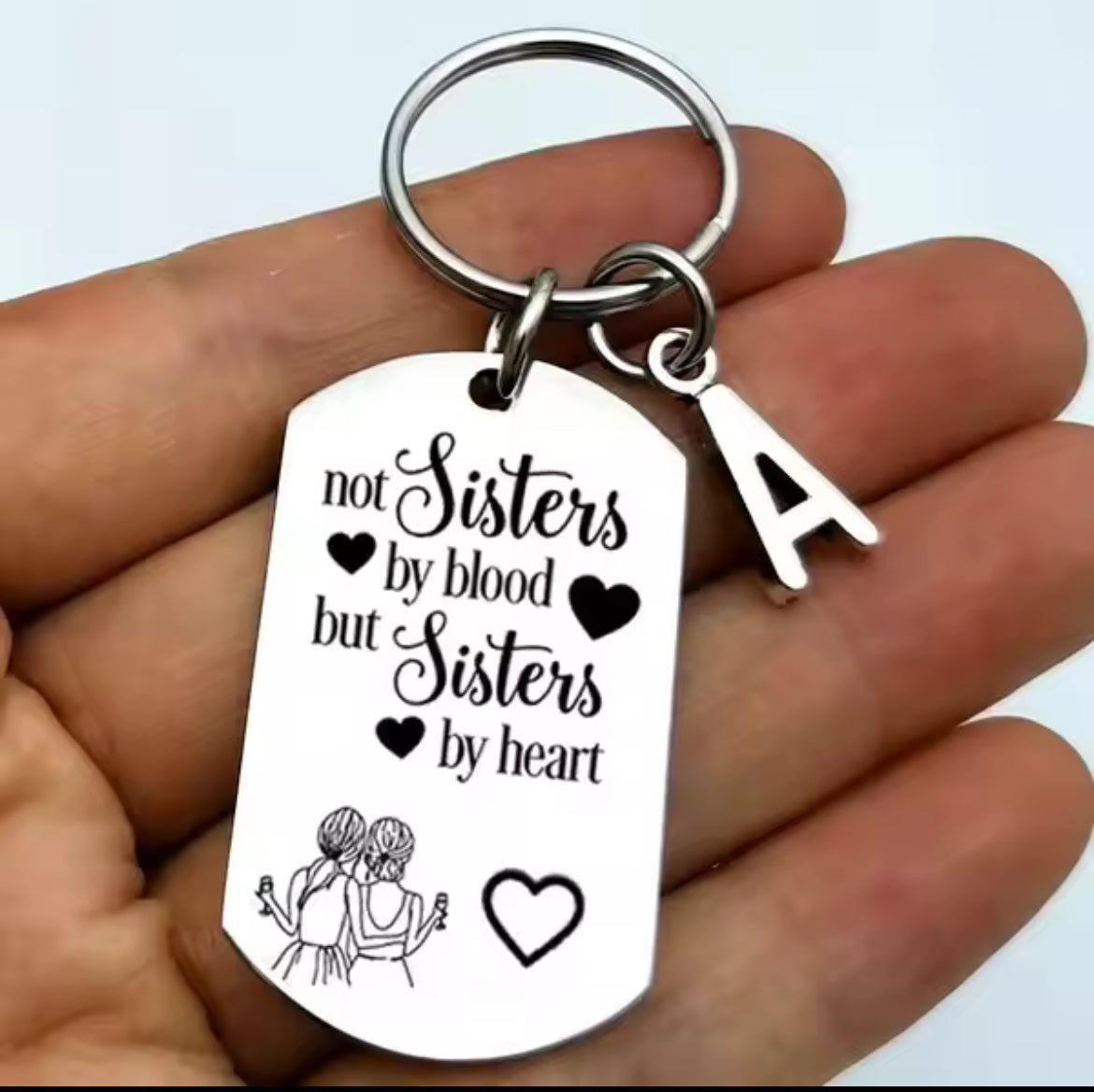 Sister Not Blood By The Heart KeyRing