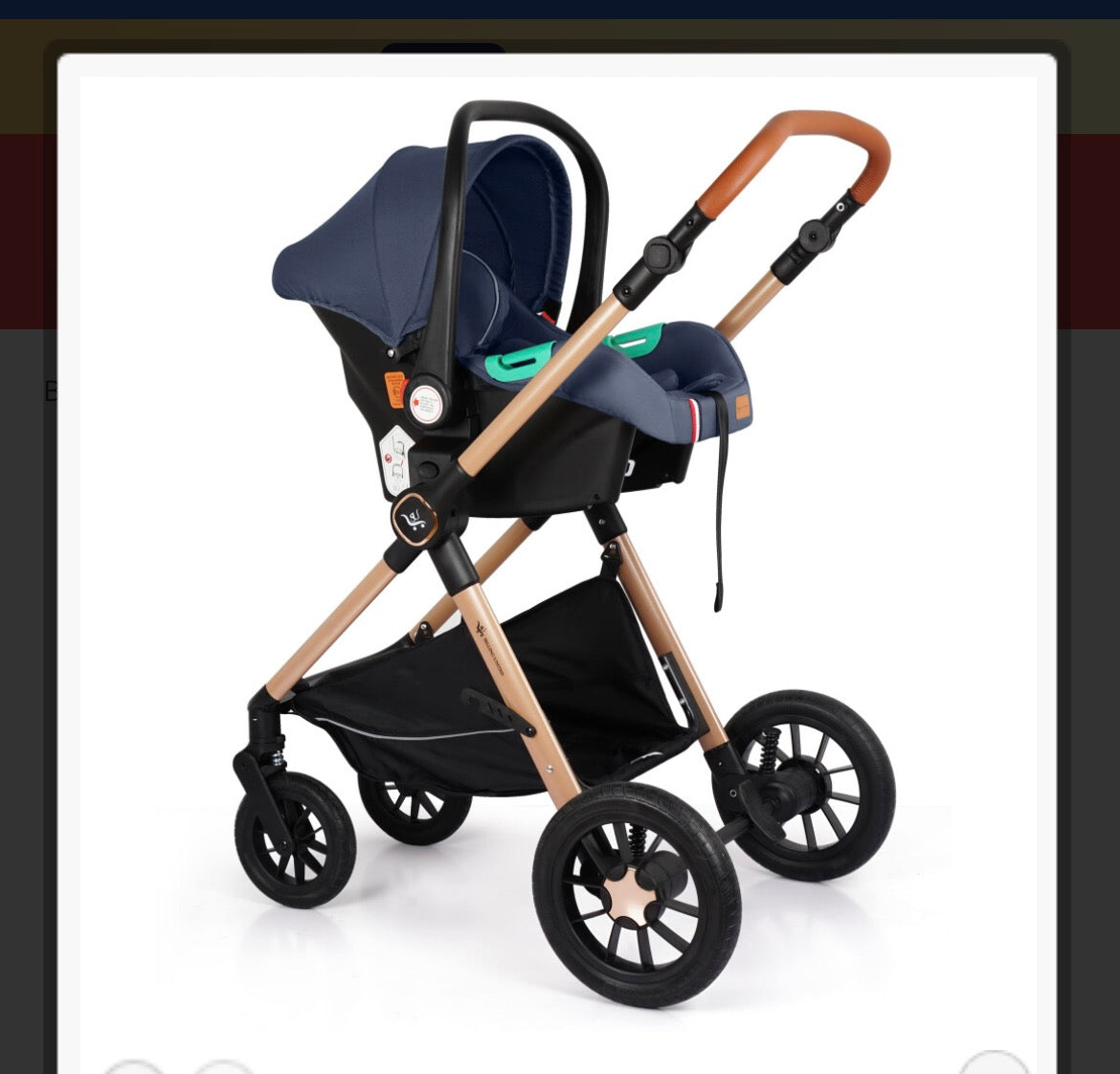 Baby Buggy Pram Pushchair Stroller 3 in 1 Child Lightweight Folding Stroller 3 in 1 Travel System Pram for Newborns & Toddlers from Birth