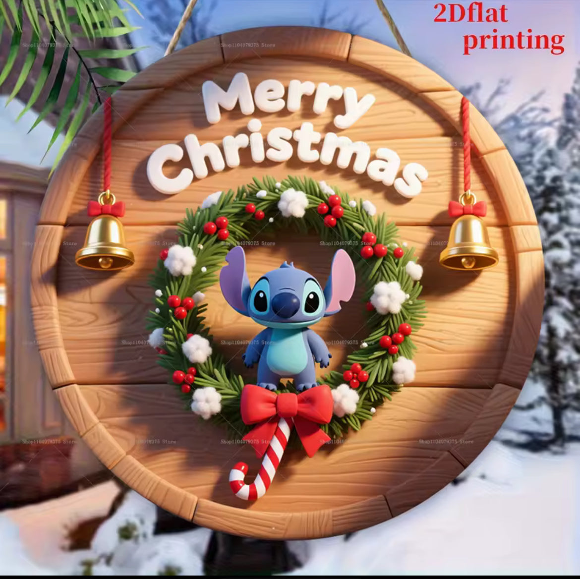 Alien Christmas Hanging Sign