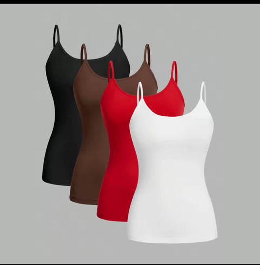 Pack Of 4 Womens Vest Tops