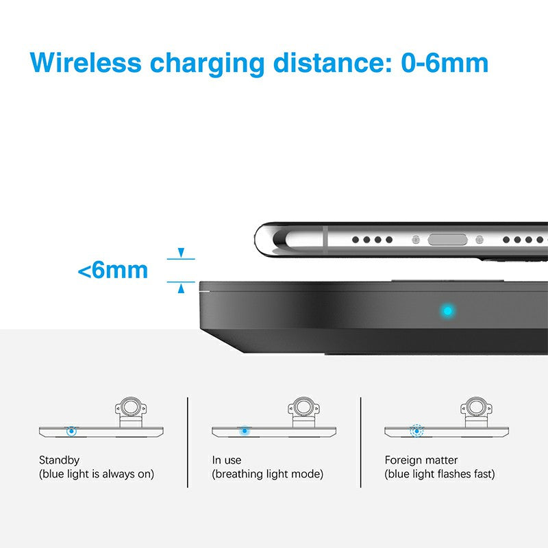3 in 1 Wireless 10W Qi Fast Charger Station