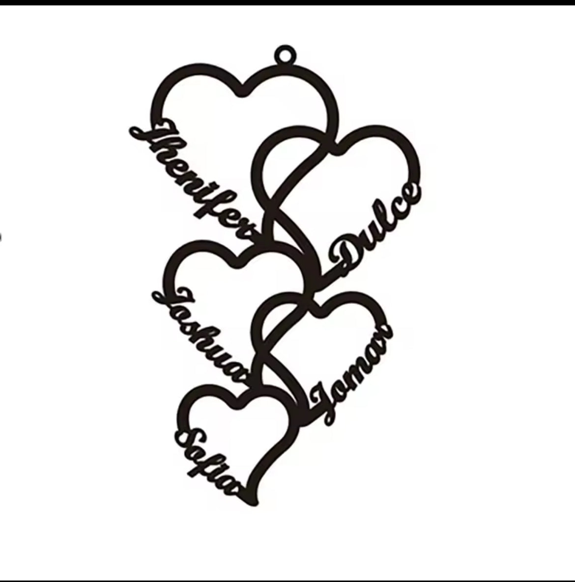 Personalised Heart Names Necklace