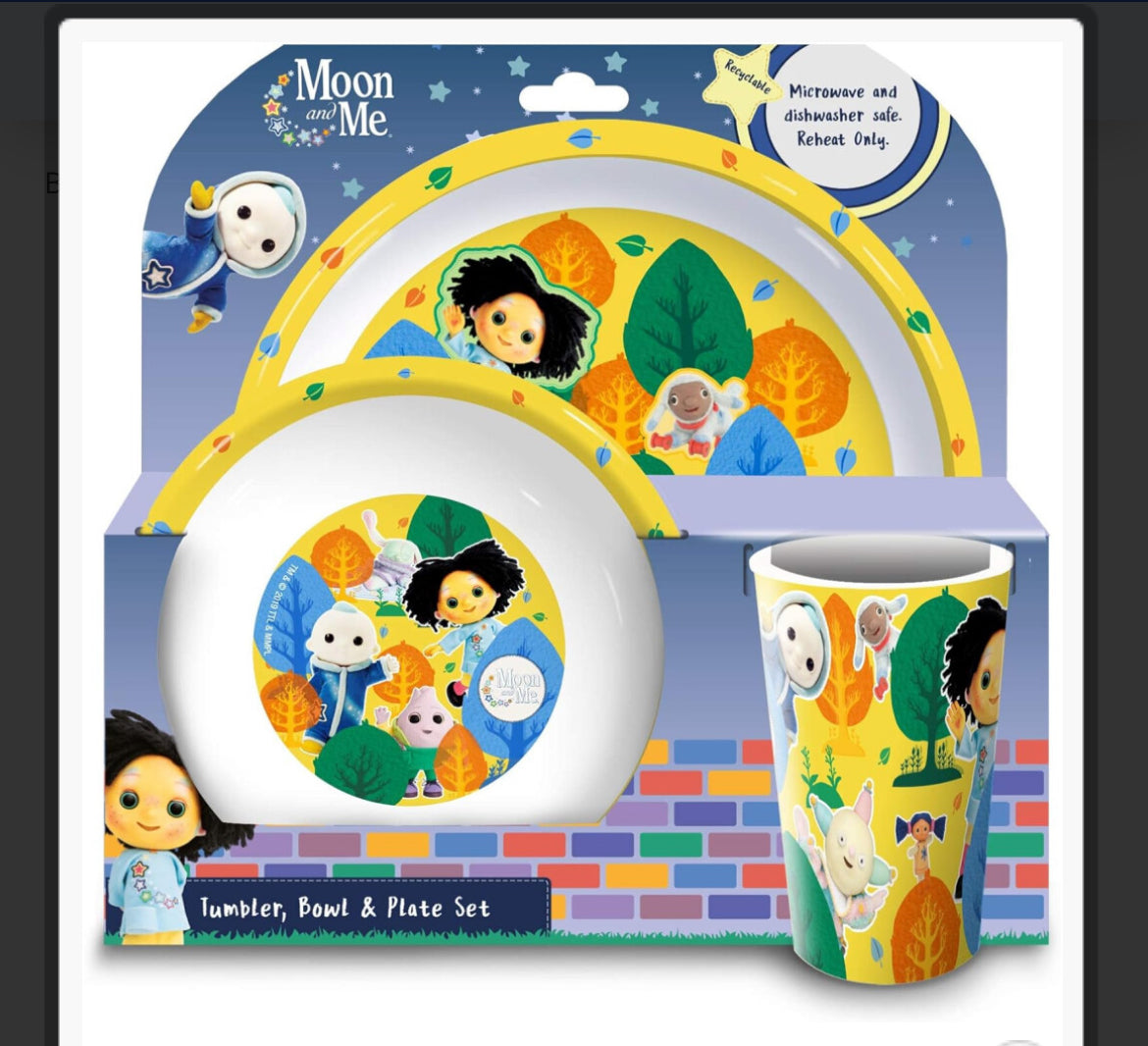 Moon and Me Kids 6 Piece Dinner Set - Plate/Bowl/Cup/Knife/Fork/Spoon