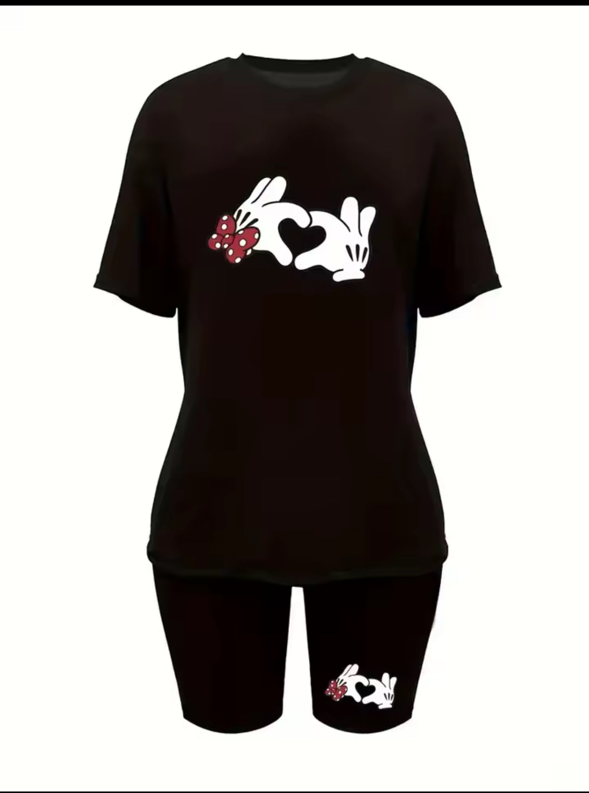 Plus Size Womens Mouse Short & T-shirt Set