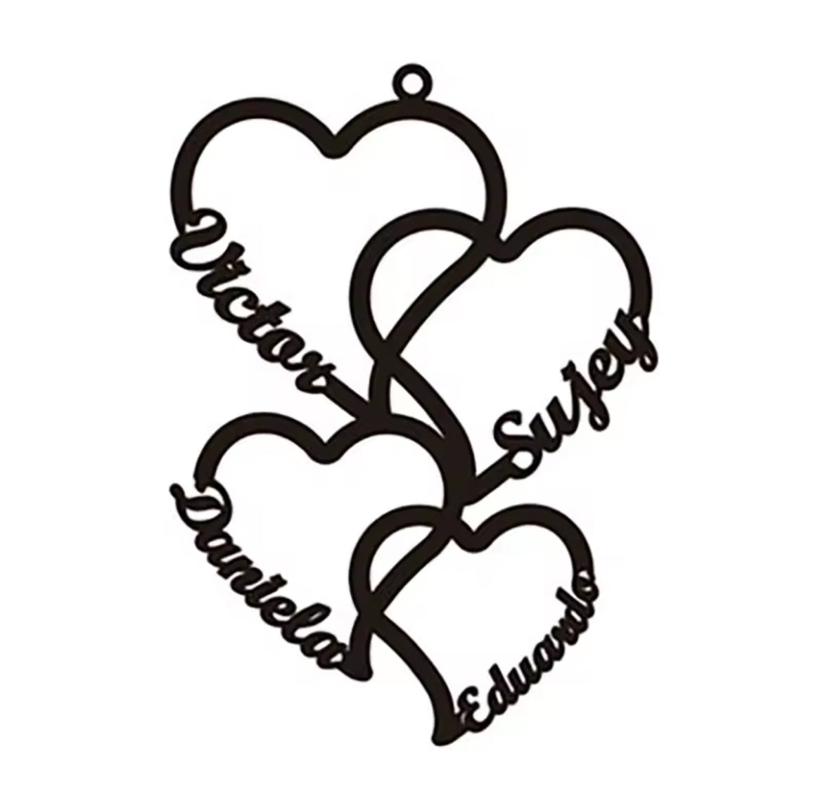 Personalised Heart Names Necklace