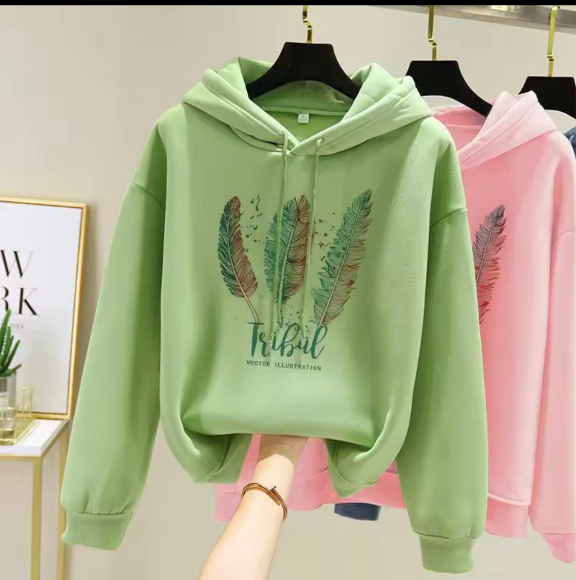 Feather Printed Hoodie