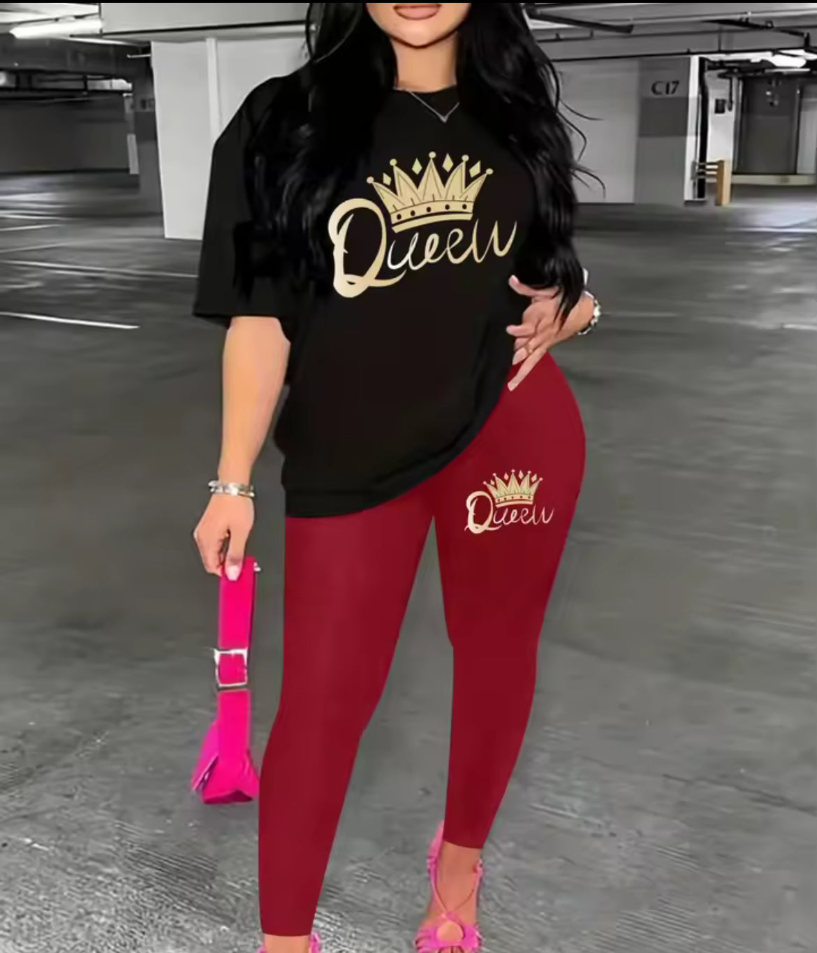 Women’s Queen Leggings & T-shirt Set