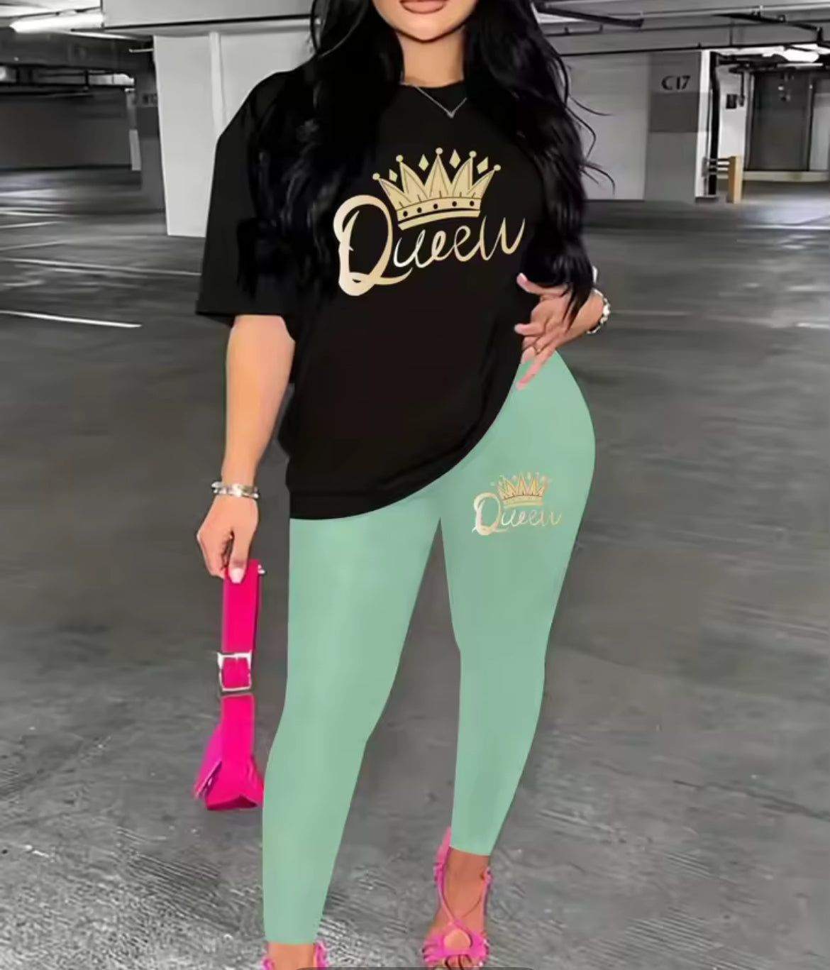 Women’s Queen Leggings & T-shirt Set
