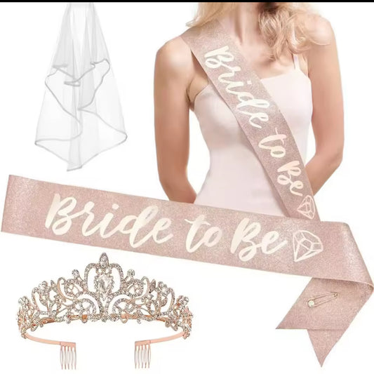 3Pc Bride To Be Accessories