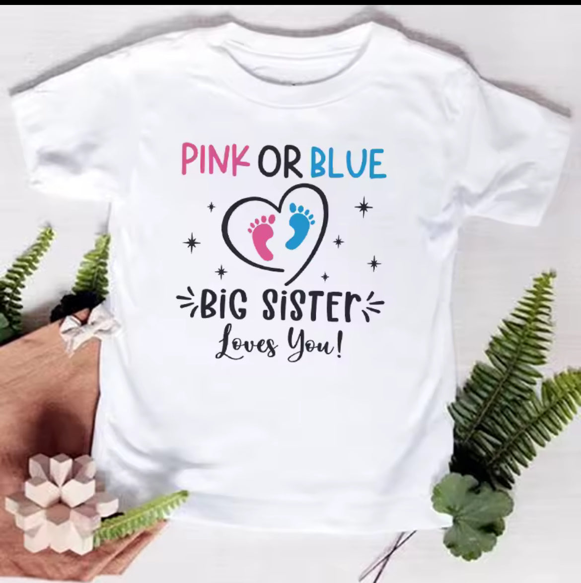 Pink Or Blue Big Sister T-shirt
