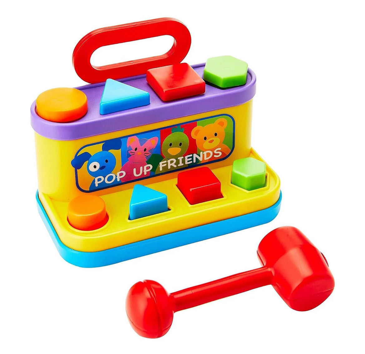 Multi-coloured Pop Up Friends with Hammer