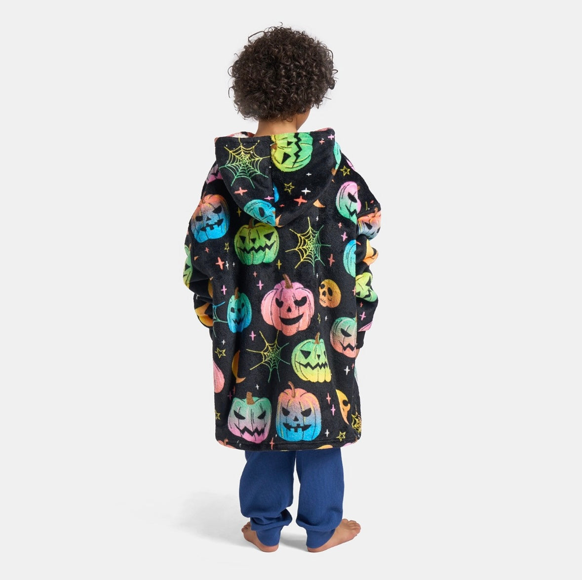 Kids Neon Halloween 🎃 Print Hoodie Blanket