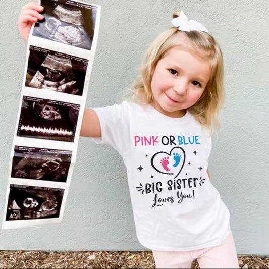 Pink Or Blue Big Sister T-shirt
