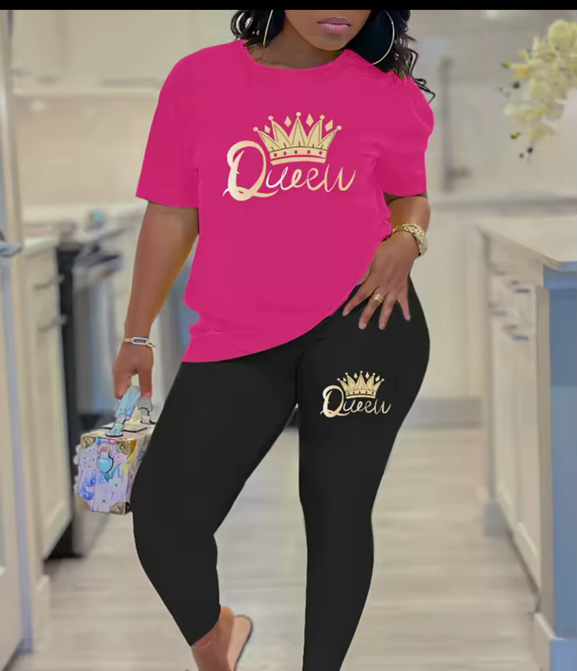 Women’s Queen Leggings & T-shirt Set