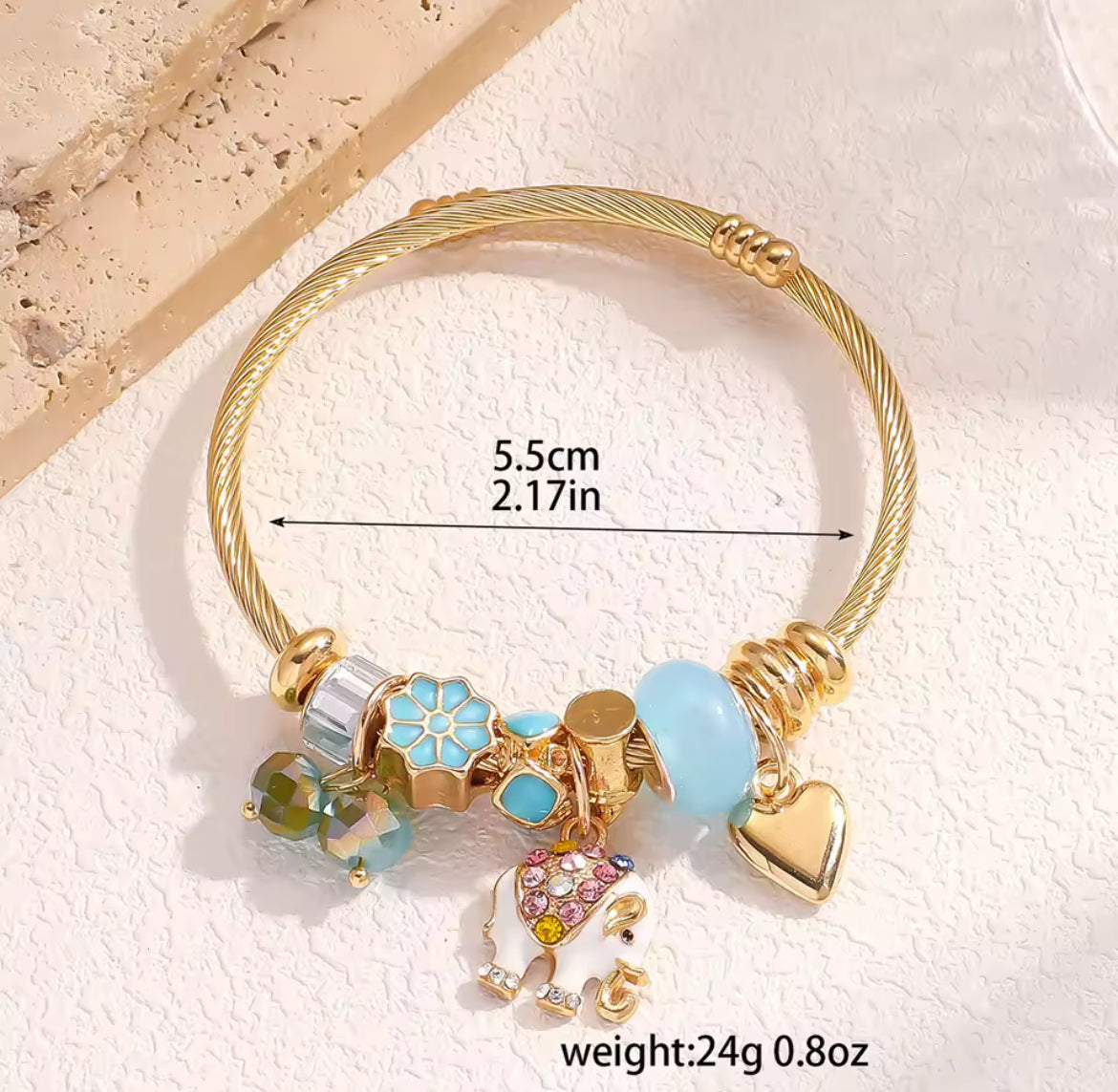 Elephant Charm Bracelet ￼