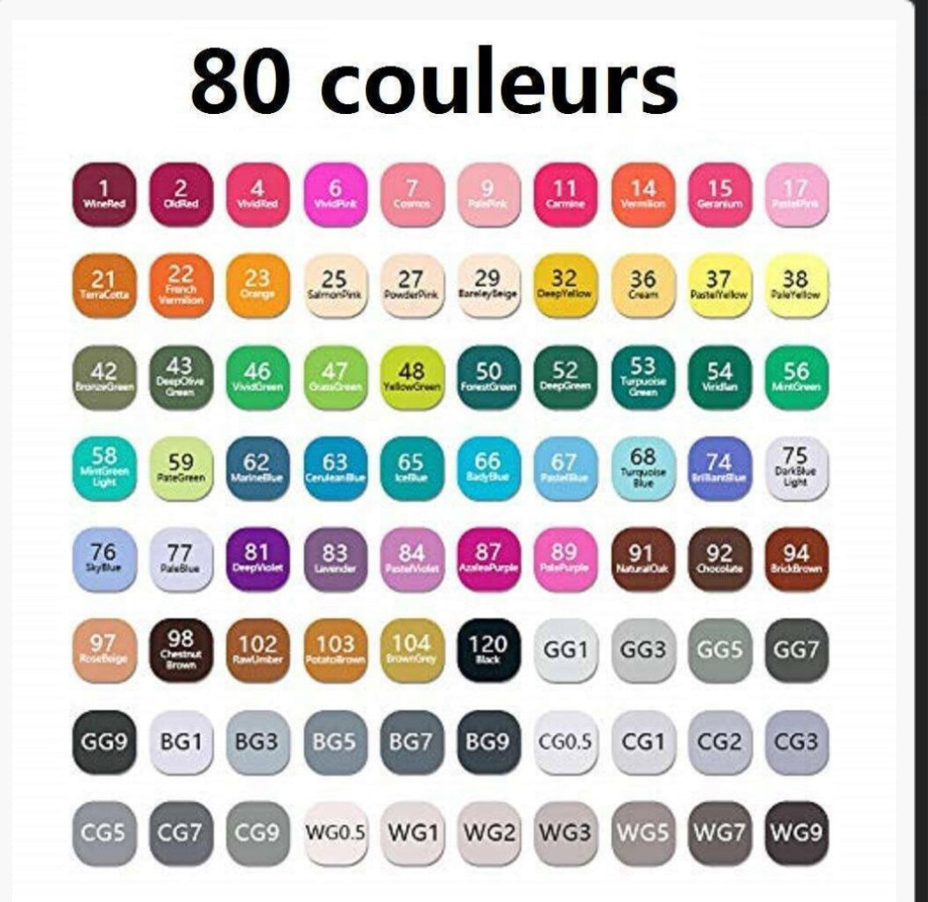 80 Colours Felt Tips