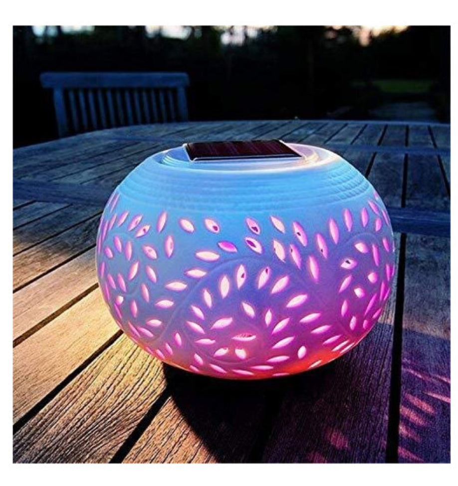 Solarize Colour Changing Ceramic Table Lantern
