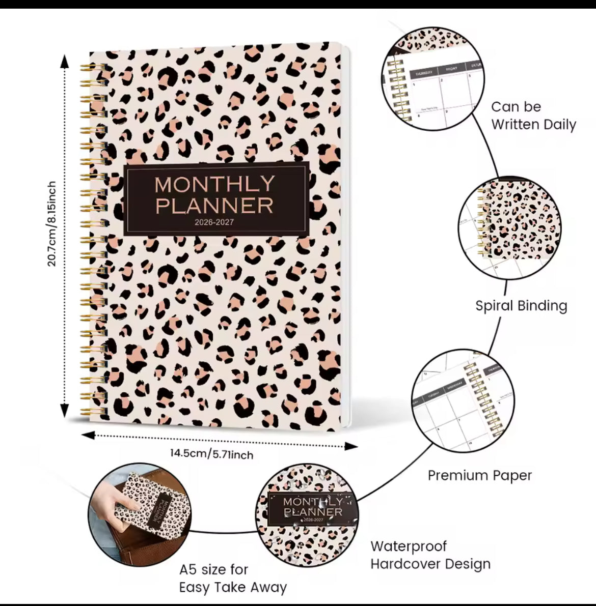 Leopard Print Monthly Planner