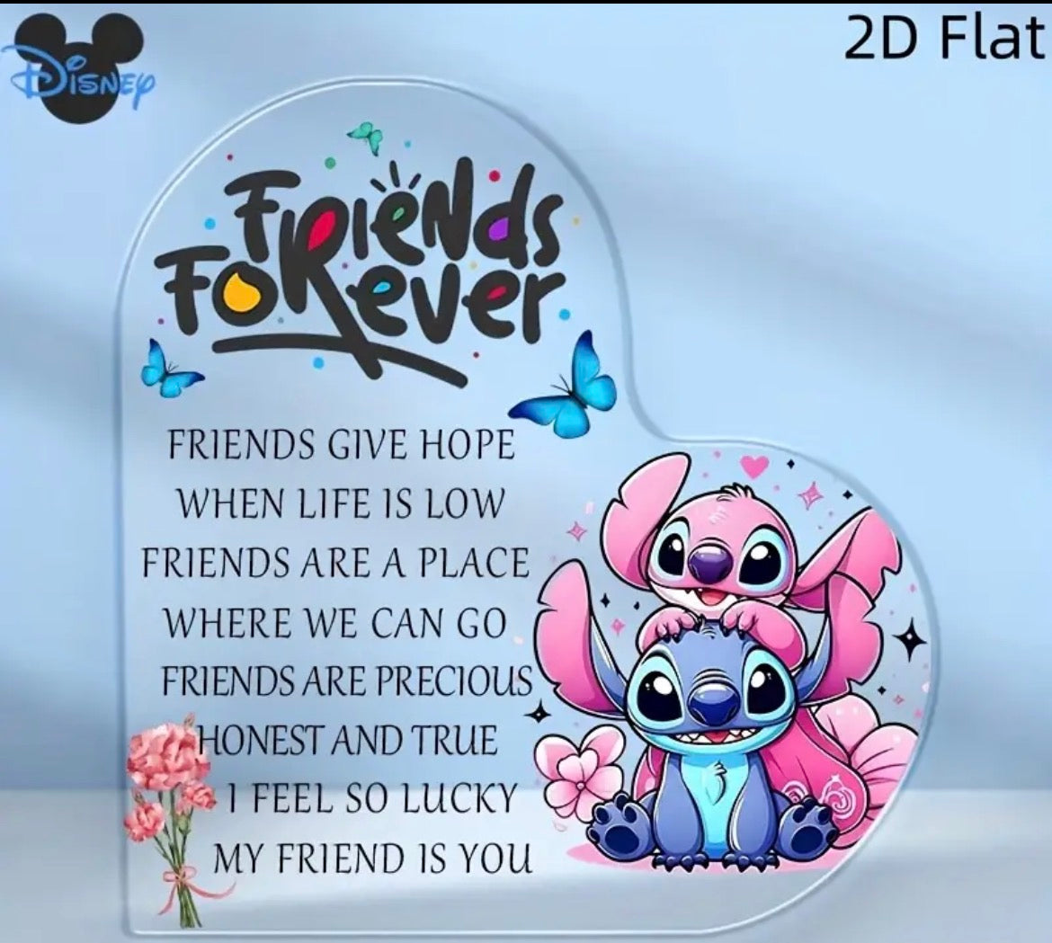 Alien Friends Forever Acrylic Heart