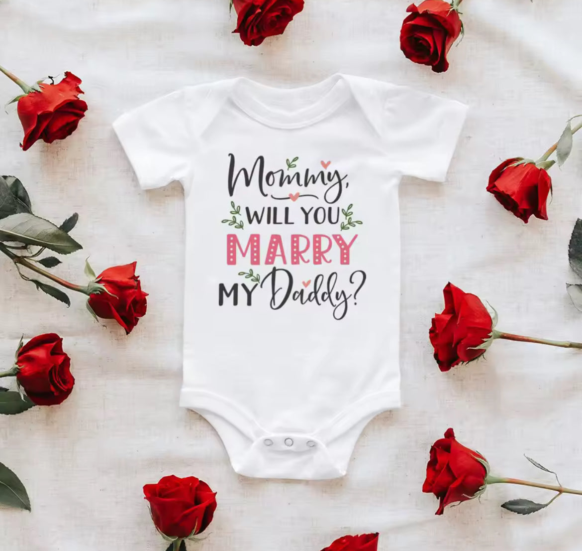 Mummy Will You Marry Daddy Baby Vest