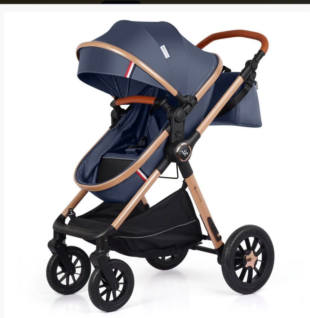 Baby Buggy Pram Pushchair Stroller 3 in 1 Child Lightweight Folding Stroller 3 in 1 Travel System Pram for Newborns & Toddlers from Birth