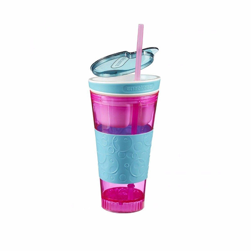 2-in-1 Plastic Travel Snack & Drink Cup